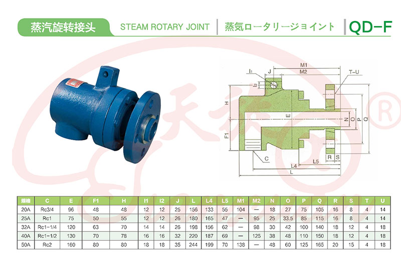 蒸汽旋转接头技术参数